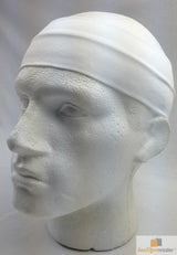 PLAIN HEADBAND Elastic Stretch Sports Yoga Hair Band Unisex 8cm Wide - White