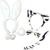 2pc Set Animal Headband w Bow Tail Rabbit + Zebra Ears Costume Halloween Party