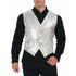 Mens Sequin Vest Waistcoat Disco Sparkle Costume Dance Party One Size - Silver