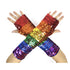RAINBOW SEQUIN FINGERLESS GLOVES Mardi Gras Gay Pride LGBT Lesbian Party