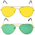 Green and Yellow Gold Aviator Party Glasses â€“ Fun Novelty Set Australia Day