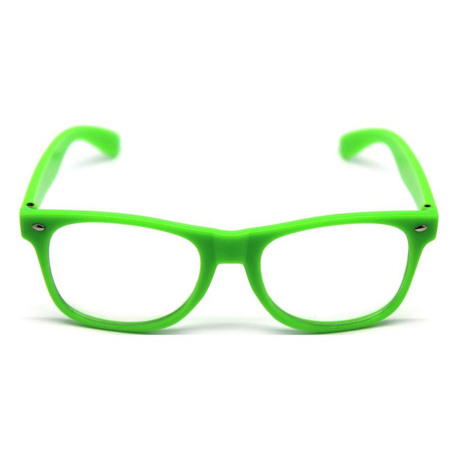 Green Party Glasses w/ Clear Lenses â€“ Fun 80s Australia Day Costume Glasses