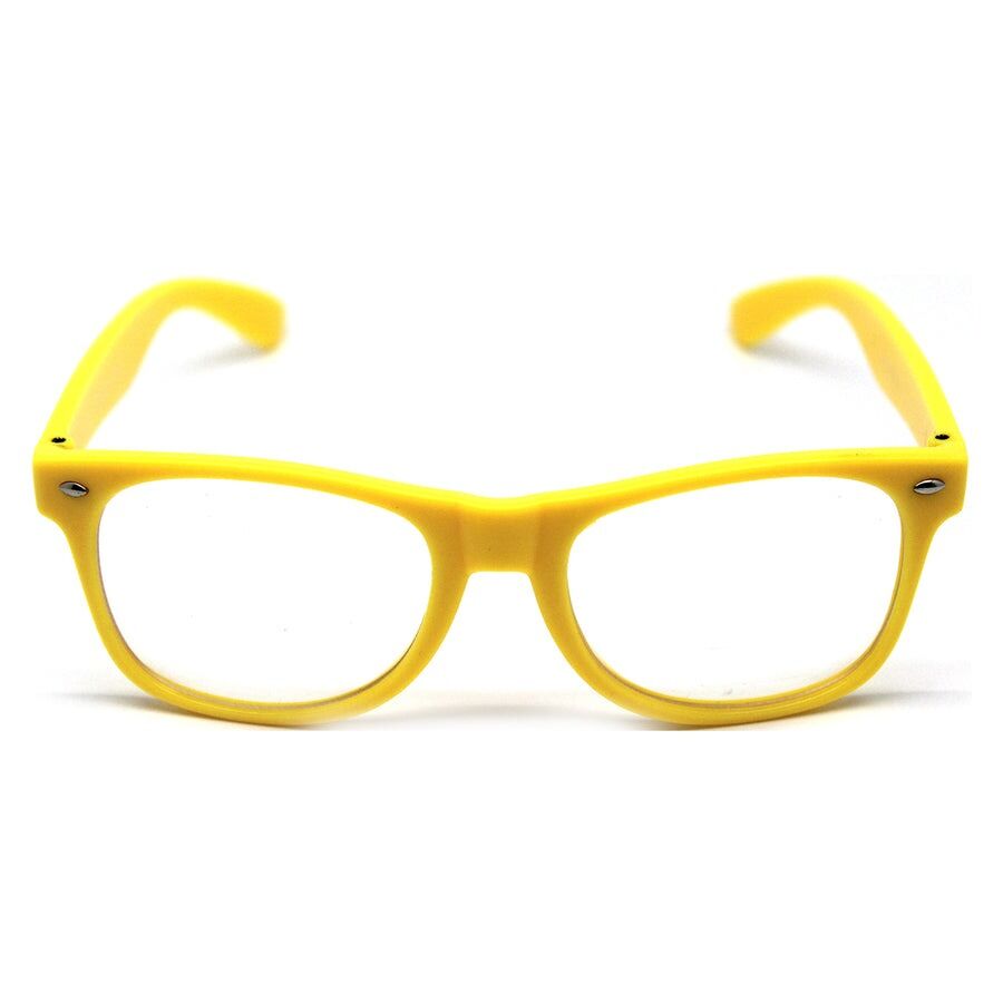 Yellow Party Glasses w/ Clear Lenses â€“ Fun 80s Australia Day Costume Glasses