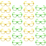 Green and Yellow Party Glasses with Clear Lenses – Fun 80s Australia Day or Costume Glasses (Set of 24)