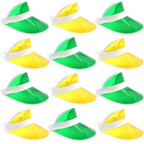 12x Yellow Perspex Visor with White Rim – Retro 80s Rave Accessory, Adjustable Fit Australia Day