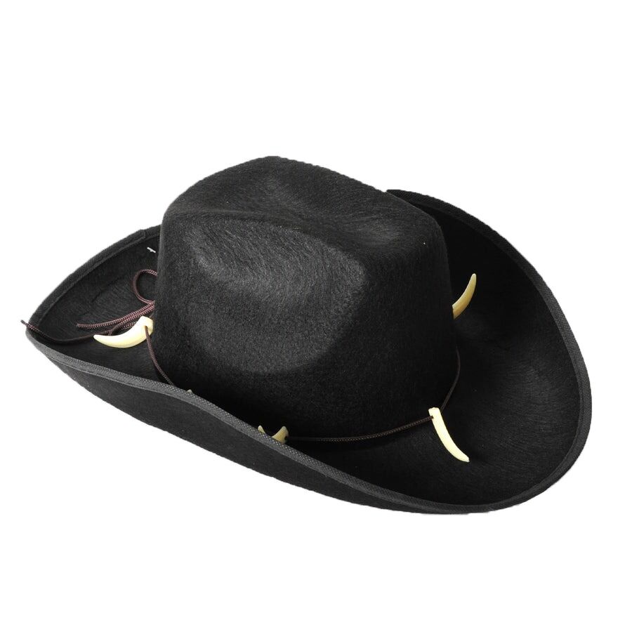 Crocodile Dundee-Style Black Cowboy Hat â€“ Adjustable Chin Cord for Outback & Western Themes
