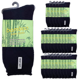 24 Pairs PREMIUM BAMBOO SOCKS Mens Heavy Duty Thick Work Socks Cushion BULK  - Navy Blue - 11-14