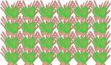 24 Pair Fishnet Gloves Fingerless Wrist Length 70s 80s Costume Party Fluro Green