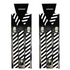 2x Mens Suspenders Braces Adjustable Strong Clip On Elastic Formal Wedding Slim - Black/White Diagonal Stripes