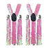 2x Mens Suspenders Braces Adjustable Strong Clip On Elastic Formal Wedding Slim - Light Pink (Sequin)