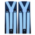 2x Mens Suspenders Braces Adjustable Strong Clip On Elastic Formal Wedding Slim - White