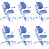 Ergonomic Children Kids Study Chair Set of 6 Height Adjustable - Blue