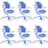 Ergonomic Children Kids Study Chair Set of 6 Height Adjustable - Blue