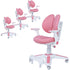 4x Ergonomic Children Kids Study Chairs Height Adjustable - Pink