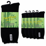 6 Pairs Mens Bamboo Rich Work Socks Thick Cushioned Anti Odour - Black - 6-11