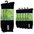 6 Pairs Mens Bamboo Rich Work Socks Thick Cushioned Anti Odour - Black - 6-11