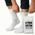 6x Pair COTTON Rich LOOSE TOP SOCKS Circulation Diabetic Comfort in White - 6-11