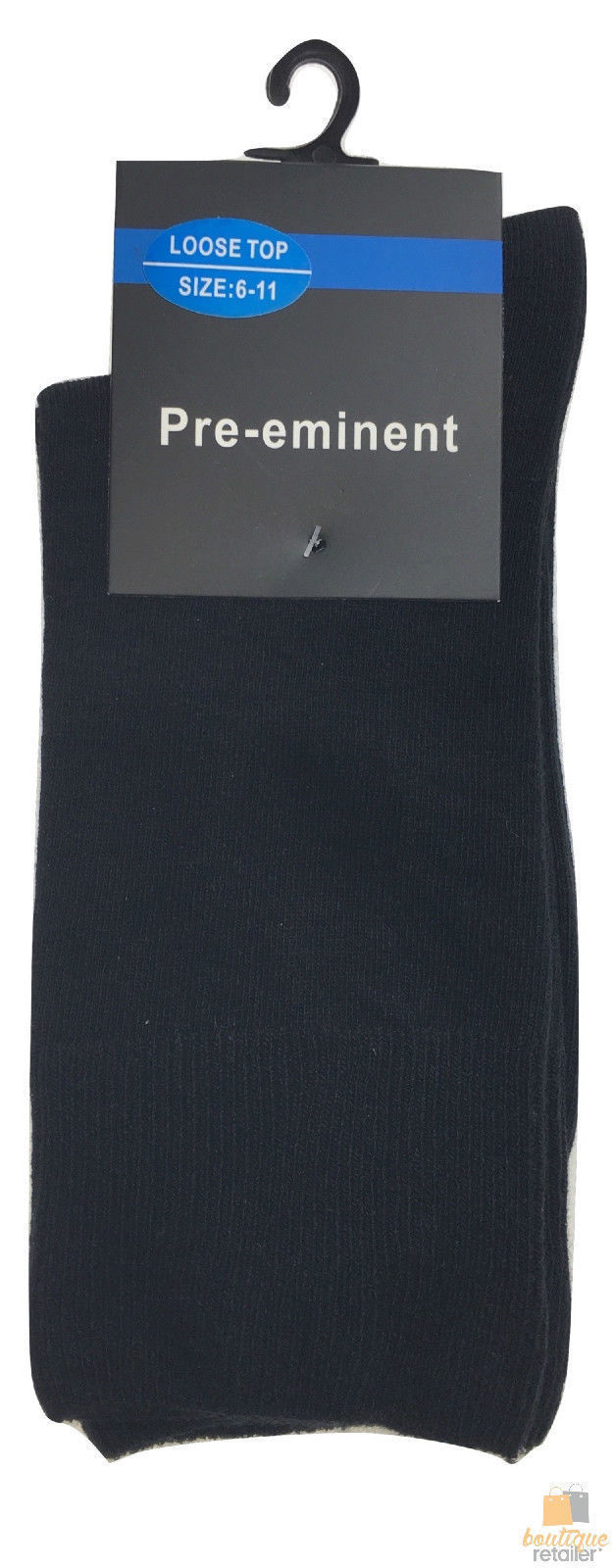 6x Pairs COTTON LOOSE TOP SOCKS Medical Circulation Diabetic Comfort Black - 6-11