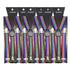 6x Mens Suspenders Braces Adjustable Strong Clip On Elastic Formal Wedding BULK - Rainbow (Glitter)