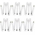 6x Mens Suspenders Braces Adjustable Strong Clip On Elastic Formal Wedding BULK - White