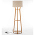 168cm Large Bamboo Wooden Tripod Floor Lamp Light Modern Linen Shade w Shelves