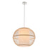 Natural Woven Bamboo Sphere Pendant Lamp Hanging Light Bell Shade Boho Tropical