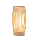 Natural Woven Bamboo Cylinder Table Lamp Light Shade Boho Tropical Coastal