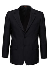 Mens Suit Jacket 2 Button Pinstripe Business Work Blazer Fully Lined - Black - 122