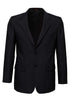 Mens Suit Jacket 2 Button Pinstripe Business Work Blazer Fully Lined - Black - 132