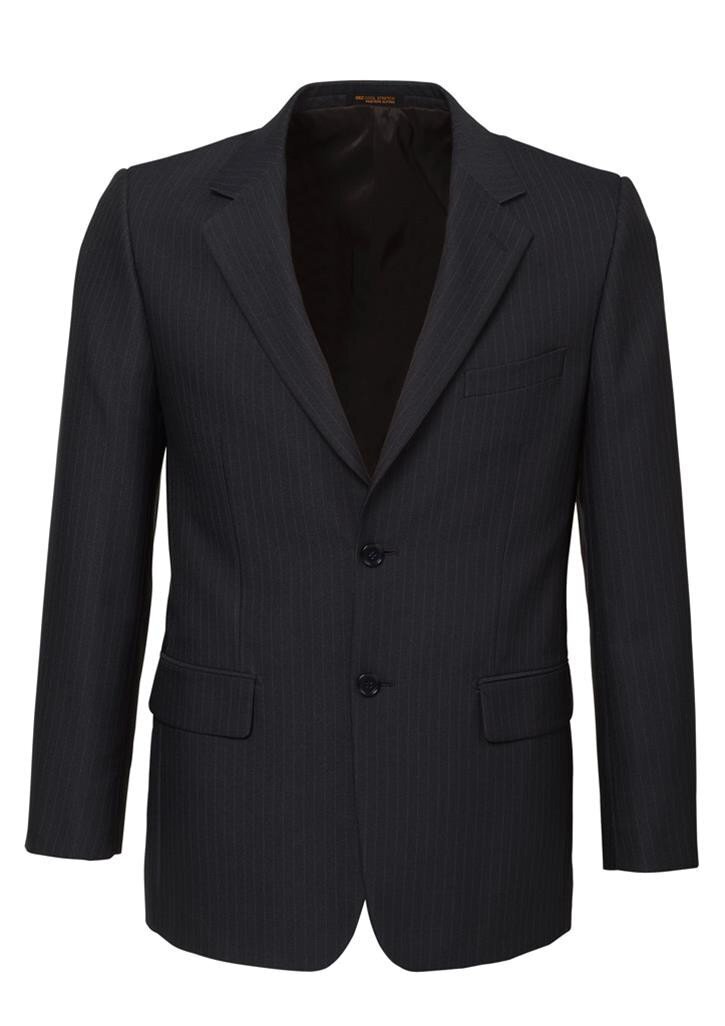 Mens Suit Jacket 2 Button Pinstripe Business Work Blazer Fully Lined - Charcoal - 142