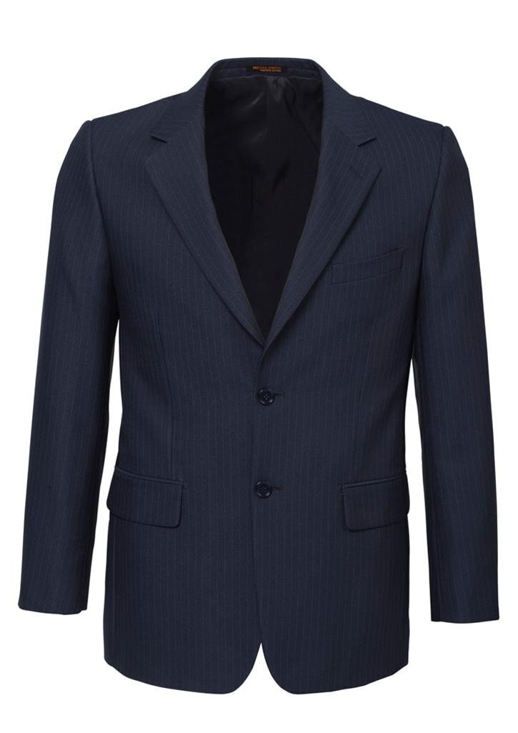 Mens Suit Jacket 2 Button Pinstripe Business Work Blazer Fully Lined - Navy - 127