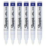 6x Sharpie Oil-Based Paint Markers in White Medium Point