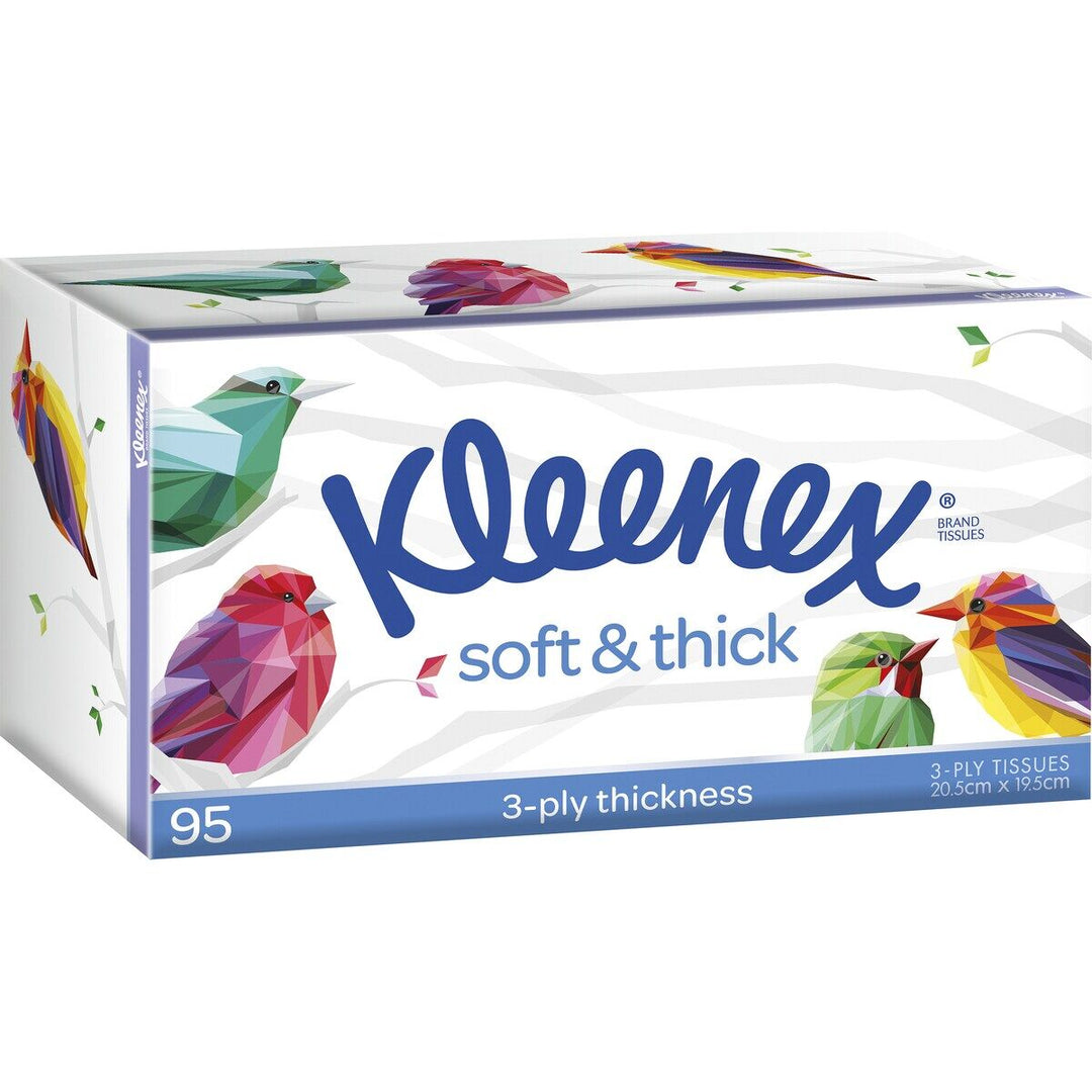 Kleenex Soft & Thick 3 Ply Facial Tissues 1 Pack of 95