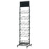 12 Tier Placemat Brochure Magazine Newspaper Display Rack Storage Stand on Wheels - Black Frame