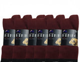 9 Pairs MERINO WOOL SOCKS Mens Heavy Duty Premium Thick Work Socks Cushion in Burgundy