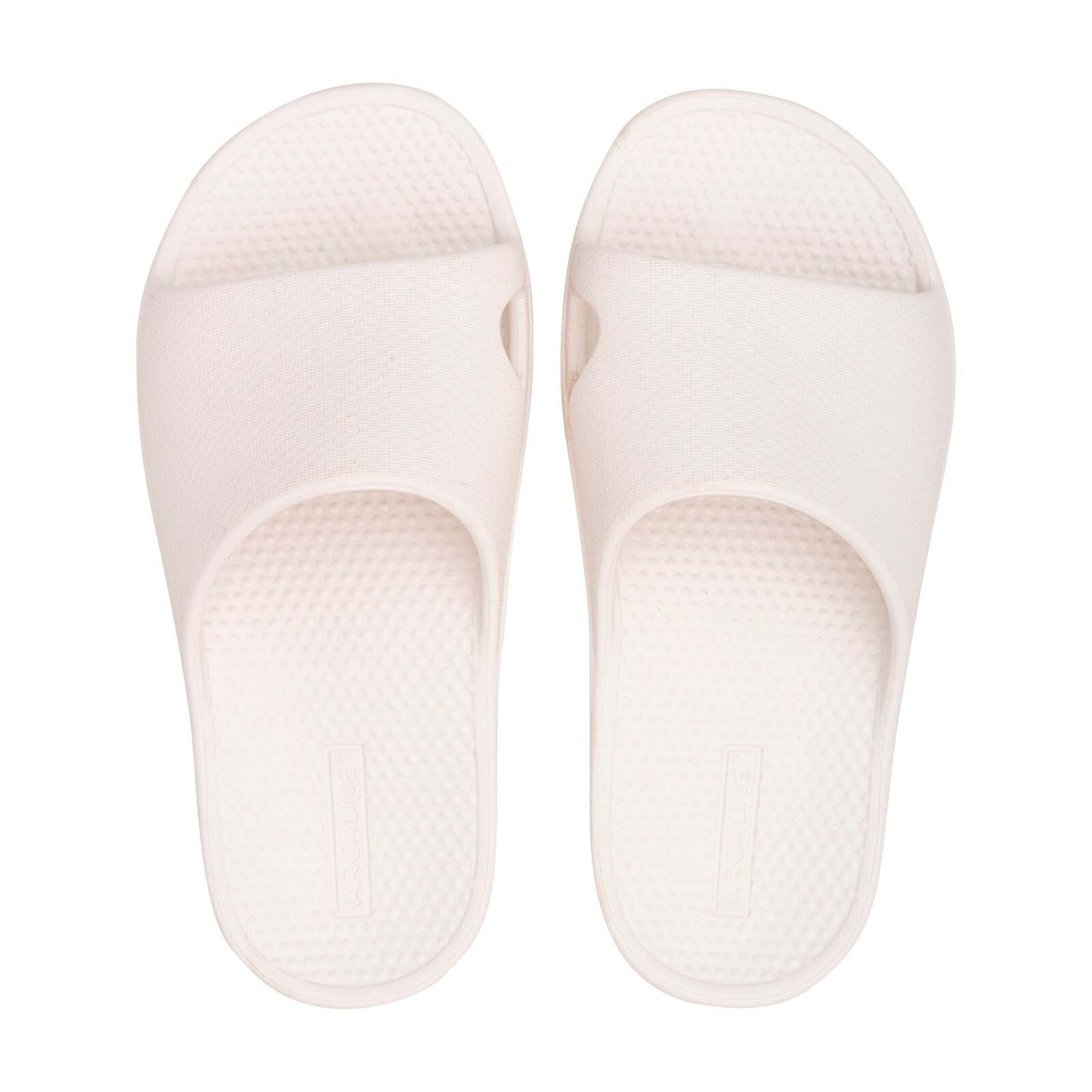 Archline Rebound Orthotic Slides Flip Flop Thongs Slip On Arch Support - White - Euro 46