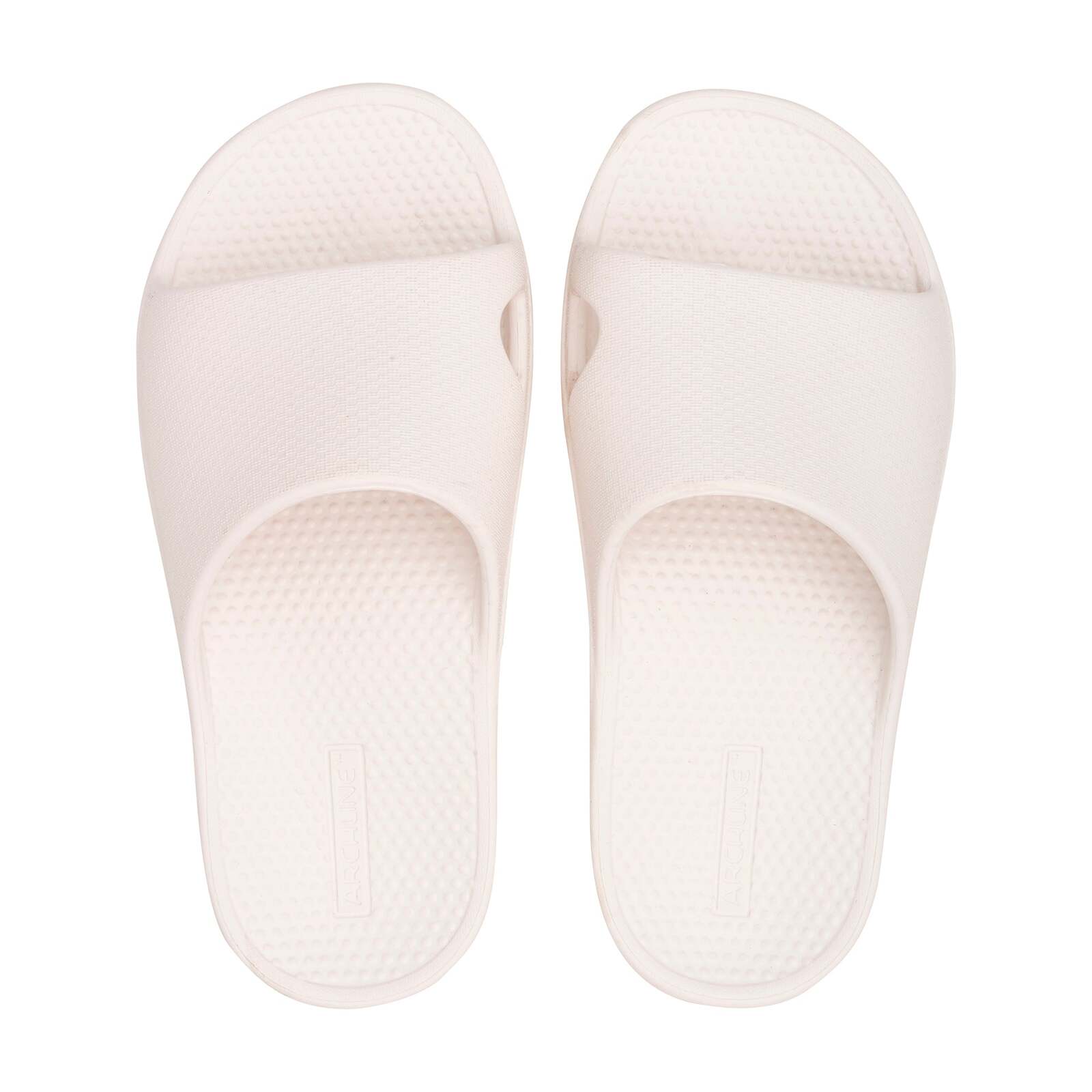 Archline Rebound Orthotic Slides Flip Flop Thongs Slip On Arch Support - White - Euro 46