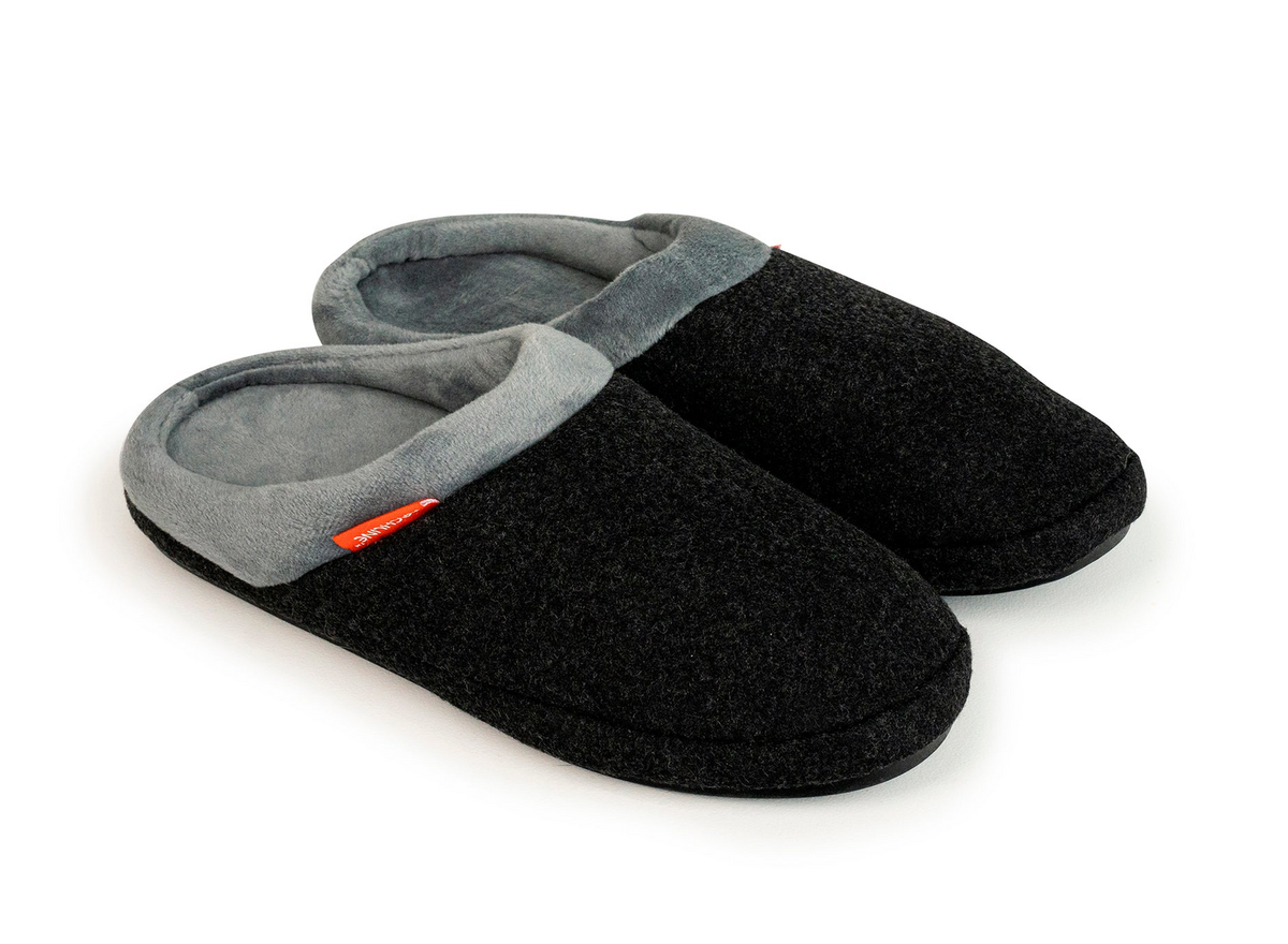 ARCHLINE Orthotic Slippers Slip On Arch Scuffs Orthopedic Moccasins in Charcoal Marle - EUR 42