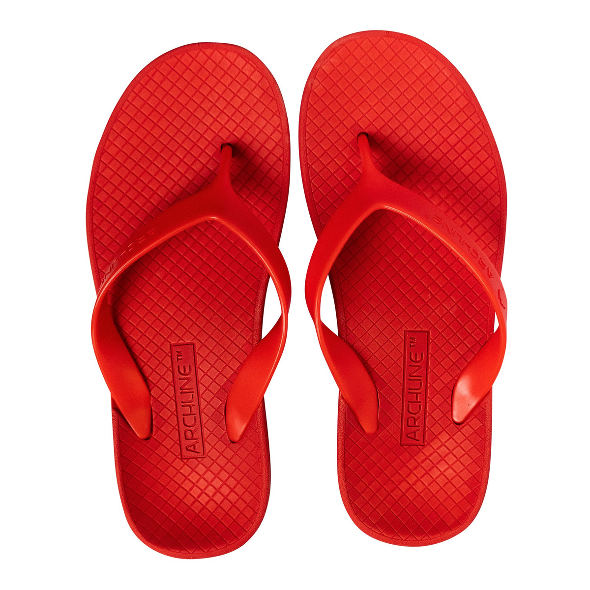 ARCHLINE Orthotic Thongs Arch Support Shoes Footwear Flip Flops Orthopedic - Red/Red  - EUR 44