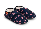 ARCHLINE Orthotic Plus Slippers Closed Scuffs Pain Relief Moccasins - Navy Hearts - EU 41