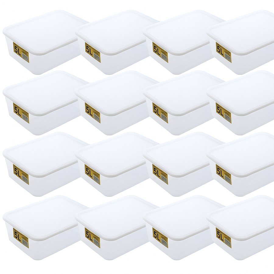 16x 5L Food Storage Containers w/ Lids Bulk Lot - Made in Australia