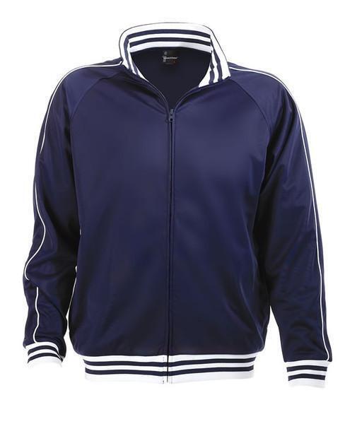 Identitee Mens Varsity Track Suit Top Jacket Jumper Long Sleeve - Navy Blue - XXX-Large (Plus Size)