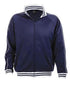 Identitee Mens Varsity Track Suit Top Jacket Jumper Long Sleeve - Navy Blue - XXX-Large (Plus Size)