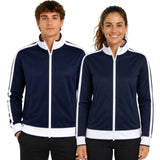 Track Top Jacket Full Zip Tracksuit Varsity Jumper Warm Winter - Navy/White - S (6-8)