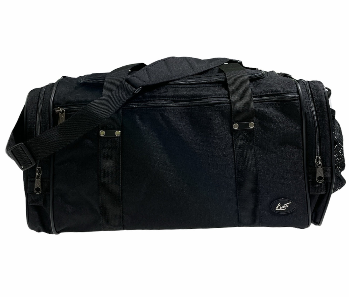 44L Foldable Duffel Bag Travel Gym Sports D-Zip Top Shoulder Strap - Black