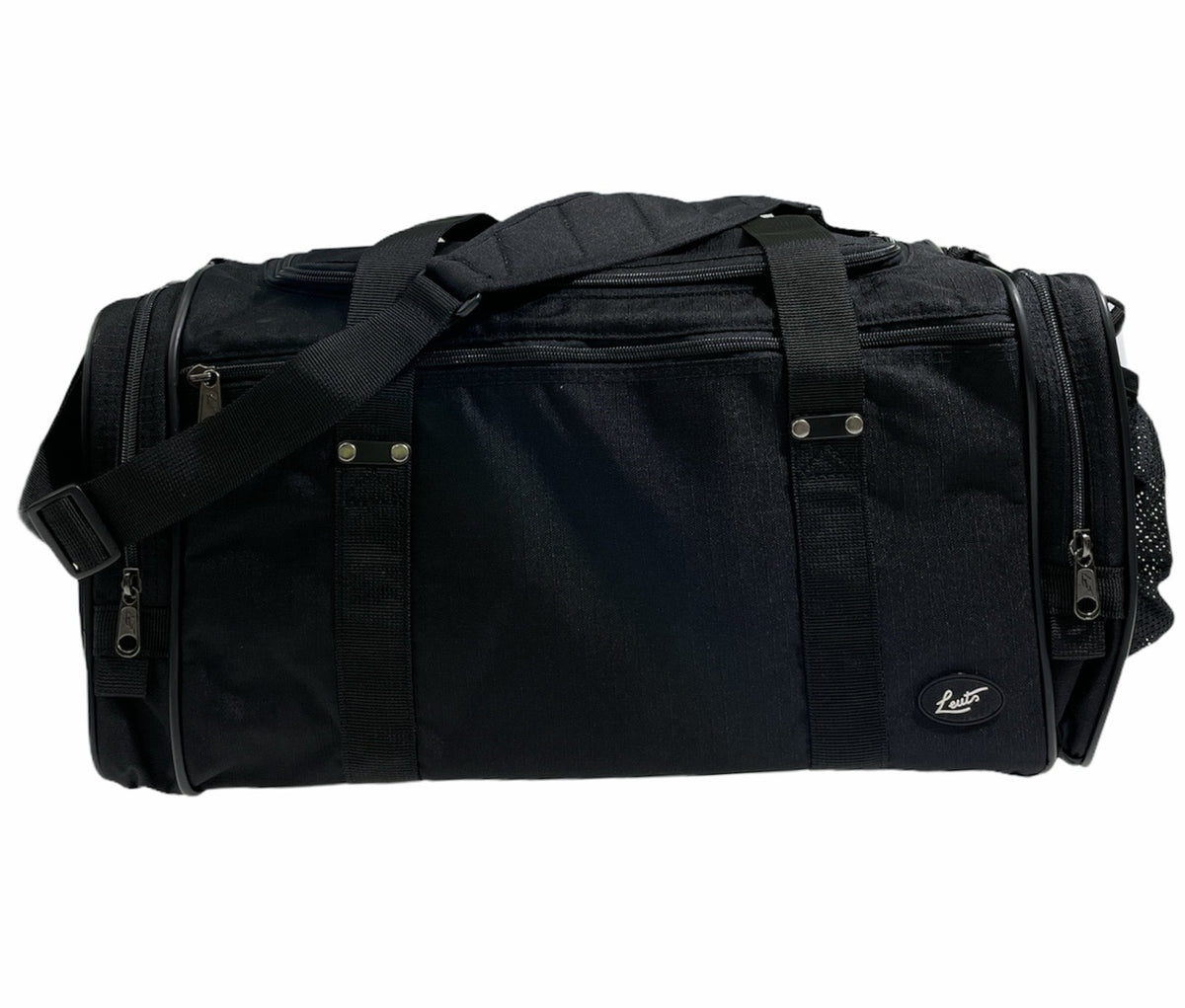 44L Foldable Duffel Bag Travel Gym Sports D-Zip Top Shoulder Strap - Black