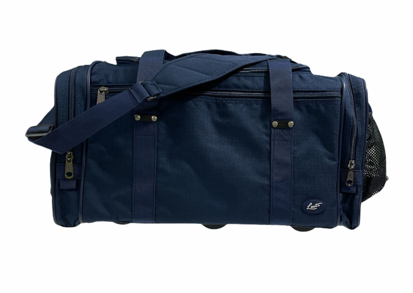 44L Foldable Duffel Bag Travel Gym Sports D-Zip Top Shoulder Strap - Dark Navy