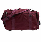 44L Foldable Duffel Bag Travel Gym Sports D-Zip Top Shoulder Strap - Maroon