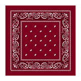 BANDANA Paisley 100% COTTON Head Wrap Durag Bandanna Summer Biker Scarf Mask - Burgundy