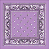 BANDANA Paisley 100% COTTON Head Wrap Durag Bandanna Summer Biker Scarf Mask - Lilac